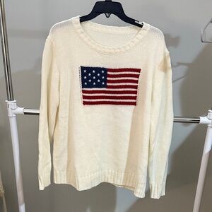 SHEIN Cream Sweater with Flag Design